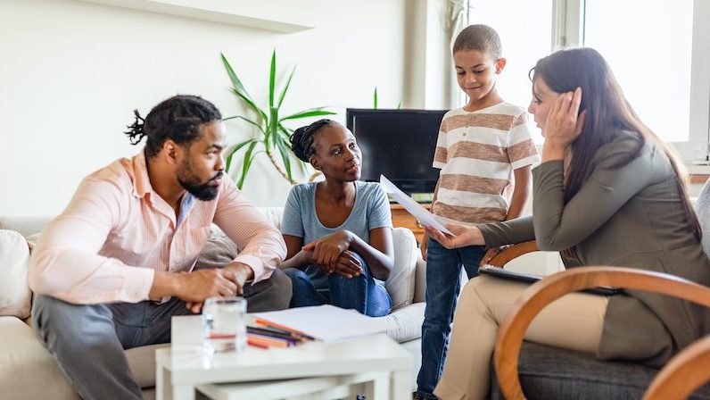 Family on a mental health therapy session Family on a mental health therapy session