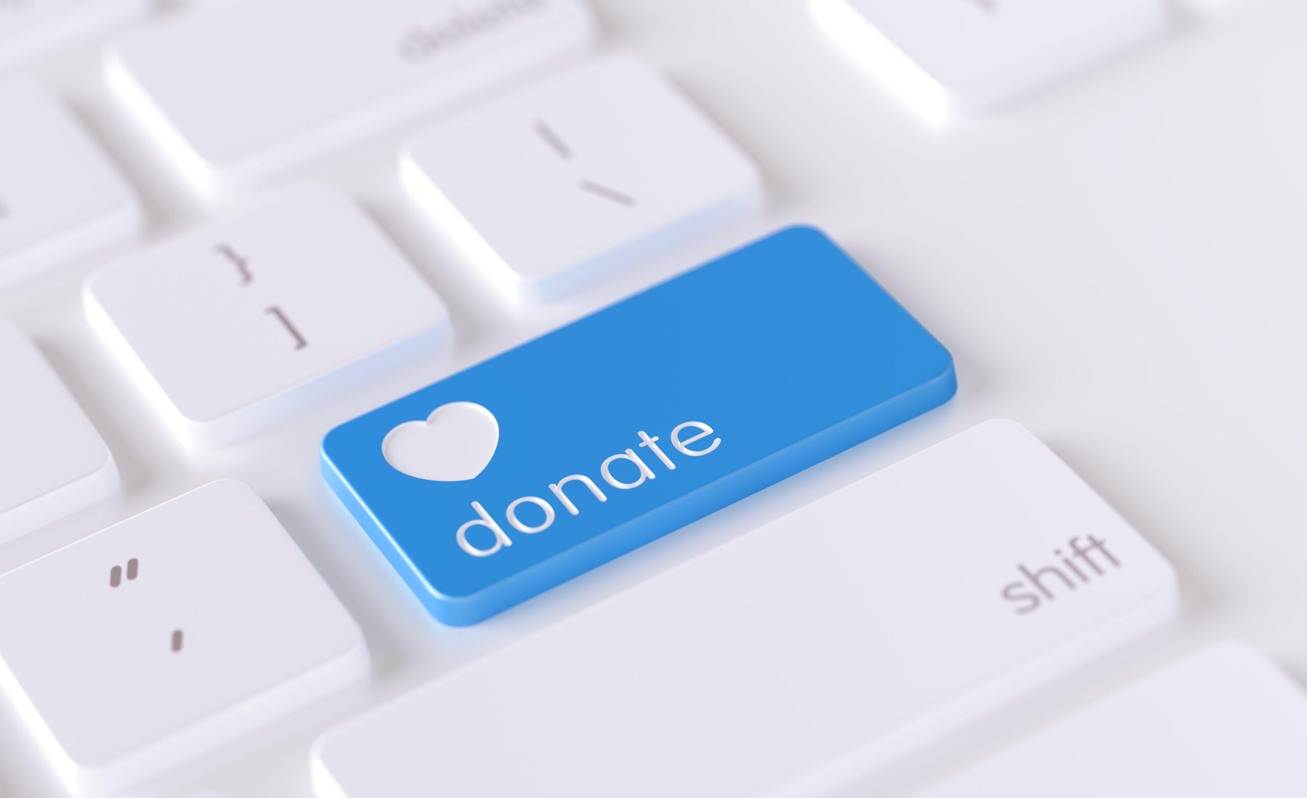 Modern Keyboard Button with Donation Icon – Charity Concept